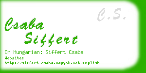 csaba siffert business card